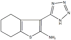 3-(1H-tetrazol-5-yl)-4,5,6,7-tetrahydro-1-benzothiophen-2- Struktur