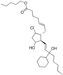 9-chloro-15-cyclohexyl-11,15-dihydroxypentanor-5,13-prostadienoic acid Struktur