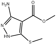 1H-Pyrazole-4-carboxylicacid,3-amino-5-(methylthio)-,methylester(9CI) Struktur