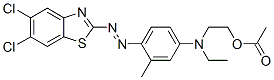 Ethanol, 2-4-(5,6-dichloro-2-benzothiazolyl)azo-3-methylphenylethylamino-, acetate (ester) Struktur