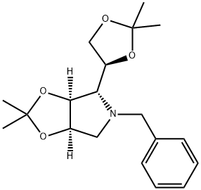 (3AR,4R,6AS)-5-BENZYL-4-((S)-2,2-DIMETHYL-[1,3]DIOXOLAN-4-YL)-2,2-DIMETHYL-TETRAHYDRO-[1,3]DIOXOLO[4,5-C]PYRROLE Struktur