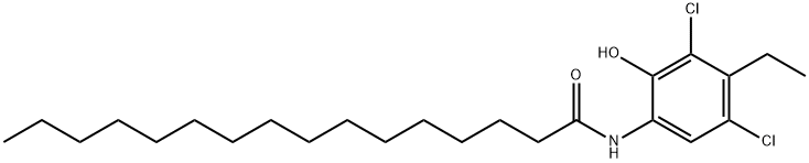 3′,5′-Dichlor-4′-ethyl-2′-hydroxy-hexadecananilid Struktur