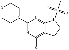 4-(4-chloro-7-(Methylsulfonyl)-6,7-dihydro-5H-pyrrolo[2,3-d]pyriMidin-2-yl)Morpholine Struktur