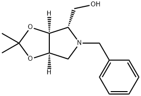 ((3AR,4R,6AS)-5-BENZYL-2,2-DIMETHYL-TETRAHYDRO-[1,3]DIOXOLO[4,5-C]PYRROL-4-YL)-METHANOL Struktur