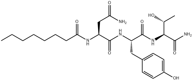 N-octanoyl-asparaginyl-tyrosyl-threoninamide Struktur