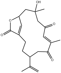 10-Hydroxy-7,10-dimethyl-4-(1-methylethenyl)-14-oxabicyclo[11.2.1]hexadeca-1(16),7-diene-6,9,15-trione Struktur