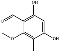 4,6-Dihydroxy-2-methoxy-3-methyl benzaldehyde Struktur