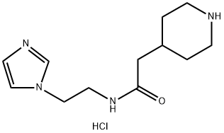 N-(2-Imidazol-1-yl-ethyl)-2-piperidin-4-yl-acetamide hydrochloride Struktur