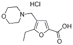 5-Ethyl-4-morpholin-4-ylmethyl-furan-2-carboxylic acid hydrochloride Struktur