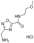 3-(aminomethyl)-N-(2-methoxyethyl)-1,2,4-oxadiazole-5-carboxamide hydrochloride Struktur