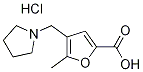 5-Methyl-4-pyrrolidin-1-ylmethyl-furan-2-carboxylic acid hydrochloride Struktur