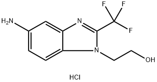 2-(5-Amino-2-trifluoromethyl-benzoimidazol-1-yl)-ethanol dihydrochloride Struktur