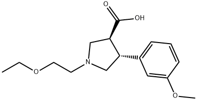 (3S,4R)-1-(2-ethoxyethyl)-4-(3-methoxyphenyl)pyrrolidine-3-carboxylic acid Struktur