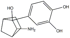 3-amino-2-(3,4-dihydroxyphenyl)-2-hydroxybicyclo(2.2.1)heptane Struktur