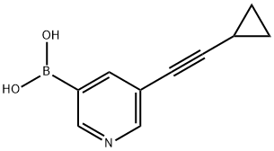 5-(cyclopropylethynyl)pyridin-3-ylboronic acid Struktur