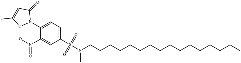 N-Hexadecyl-N-methyl-4-[5-methyl-3-oxo-2(3H)-isoxazolyl]-3-nitrobenzenesulfonamide Struktur