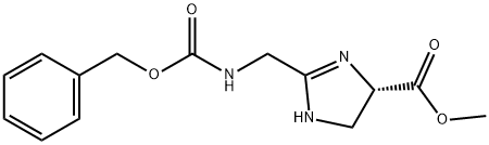 1H-IMIDAZOLE-4-CARBOXYLIC ACID, 4,5-DIHYDRO-2-[[[(PHENYLMETHOXY)CARBONYL]AMINO]METHYL]-, METHYL ESTER, (S)- Struktur