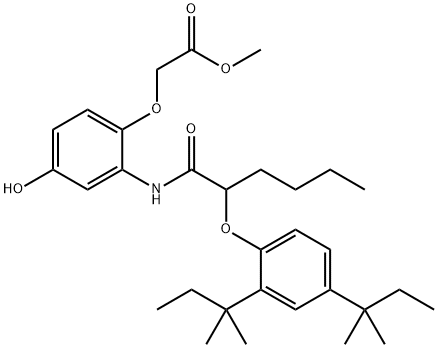 [2-[2-(2,4-Di-tert-pentylphenoxy)hexanoylamino]-4-hydroxyphenoxy]acetic acid methyl ester Struktur