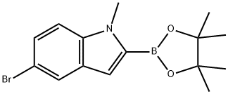 5-Bromo-1-methyl-2-(4,4,5,5-tetramethyl-1,3,2-dioxaborolan-2-yl)-1h-indole Struktur