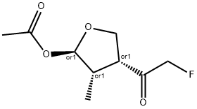 Ethanone, 1-[5-(acetyloxy)tetrahydro-4-methyl-3-furanyl]-2-fluoro-, (3alpha,4alpha,5beta)- (9CI) Struktur