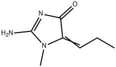 2-Amino-1,5-dihydro-1-methyl-5-propylidene-4H-imidazol-4-one Struktur