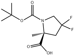 (2S)-1-Boc-4,4-difluoro-2-methylpyrrolidine-2-carboxylic acid Struktur