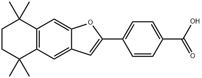 4-[(5,6,7,8-Tetrahydro-5,5,8,8-tetramethylnaphtho[2,3-b]furan)-2-yl]benzoic acid Struktur