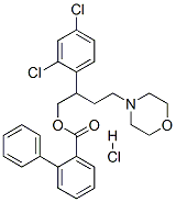 Biphenylcarboxylic acid, 2-(2,4-dichlorophenyl)-4-(4-morpholinyl)butyl ester, hydrochloride Struktur