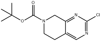 Pyrido[3,4-d]pyrimidine-7(6H)-carboxylic acid, 2-chloro-5,8-dihydro-, 1,1-dimethylethyl ester Struktur