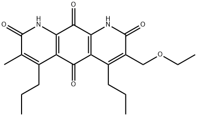 3-(Ethoxymethyl)-7-methyl-4,6-dipropylpyrido[3,2-g]quinoline-2,5,8,10(1H,9H)-tetrone Struktur