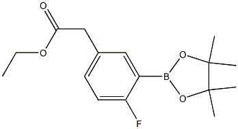 Ethyl 2-(4-fluoro-3-(4,4,5,5-tetraMethyl-1,3,2-dioxaborolan-2-yl)phenyl)acetate Struktur