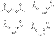 Copper acetoarsenite Struktur