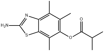 Propanoic  acid,  2-methyl-,  2-amino-4,5,7-trimethyl-6-benzothiazolyl  ester Struktur