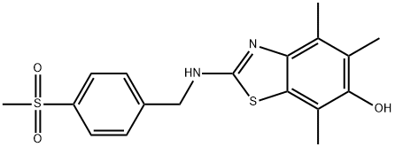 6-Benzothiazolol,  4,5,7-trimethyl-2-[[[4-(methylsulfonyl)phenyl]methyl]amino]- Struktur