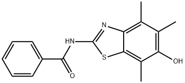 Benzamide,  N-(6-hydroxy-4,5,7-trimethyl-2-benzothiazolyl)- Struktur