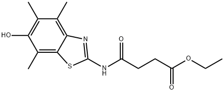 Butanoic  acid,  4-[(6-hydroxy-4,5,7-trimethyl-2-benzothiazolyl)amino]-4-oxo-,  ethyl  ester Struktur