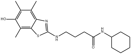 Butanamide,  N-cyclohexyl-4-[(6-hydroxy-4,5,7-trimethyl-2-benzothiazolyl)amino]- Struktur