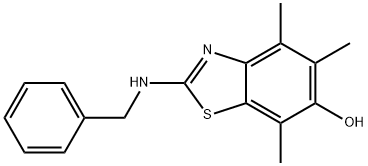 6-Benzothiazolol,  4,5,7-trimethyl-2-[(phenylmethyl)amino]- Struktur