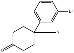 1-(3-broMophenyl)-4-oxocyclohexanecarbonitrile Struktur