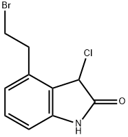 4-(2'-BROMOETHYL)-3-CHLORO-1,3-DIHYDRO-2H-INDOLE-2-ONE  Struktur