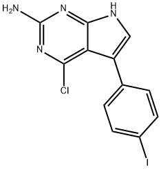 4-Chloro-5-(4-iodophenyl)-7H-pyrrolo[2,3-d]pyrimidin-2-amine Struktur