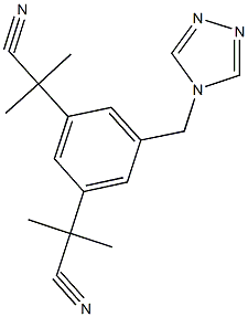 2-[3-(2-cyanopropan-2-yl)-5-(1,2,4-triazol-4-ylmethyl)phenyl]-2-methyl-propaneni Struktur