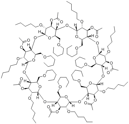 Heptakis-(2,6-di-O-pentyl-3-O-acetyl)-beta-Cyclodextrin Struktur