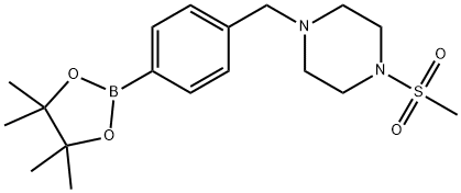 1-(methylsulfonyl)-4-[[4-(4,4,5,5-tetramethyl-1,3,2-dioxaborolan-2-yl)phenyl]methyl]Piperazine Struktur