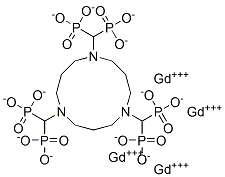 gadolinium 1,5,9-triazacyclododecane-N,N',N''-tris(methylenephosphonic acid) Struktur