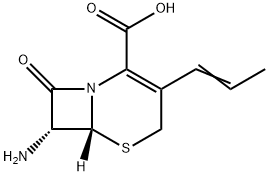 (6R,7R)-7-Amino-8-oxo-3-(1-propenyl)-5-thia-1-azabicyclo[4.2.0]oct-2-ene-2-carboxylic acid Struktur