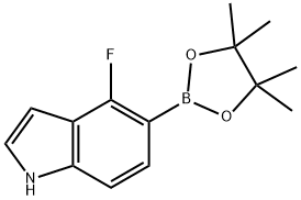 1H-Indole, 4-fluoro-5-(4,4,5,5-tetraMethyl-1,3,2-dioxaborolan-2-yl)- Struktur