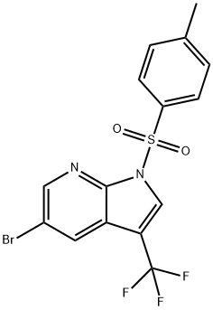 1H-Pyrrolo[2,3-b]pyridine, 5-broMo-1-[(4-Methylphenyl)sulfonyl]-3-(trifluoroMethyl)- Struktur