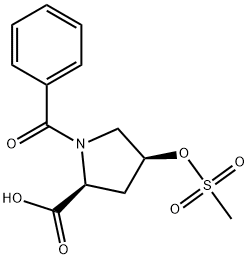 (4S)-N-BENZOYL-4-(MESYLOXY)-L-PROLINE Struktur