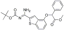 (Z)-Methyl 2-(2-(N'-(tert-butoxycarbonyl)carbaMiMidoyl)benzo[b]thiophen-4-yloxy)-2-phenylacetate Struktur